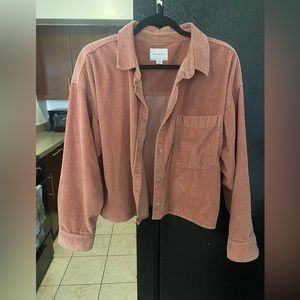 american eagle pink corduroy light jacket